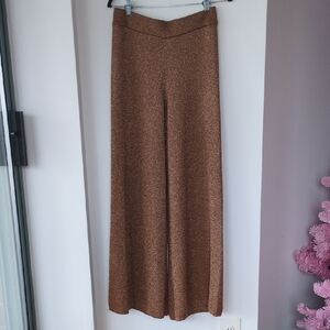 Stoned Immaculate Shimmering Brown Wide-Leg Pants